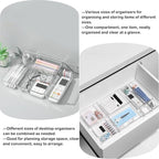 16 Pack Drawer Organizer Set, 4-Size Desk Drawer Organizer Fridge Storage Trays Containers Organization Food Storage Snack Organiser Storage Bins for Makeup Kitchen Utensils Gadgets Office
