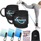 Ankle Resistance Bands with Cuffs, Resistance Bands for Working Out, Home Gym Workout Equipment for Women, Pilates Exercise, Hip, Leg, Glute Ankle Weights Training- Exercise Guides Included