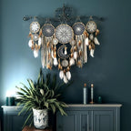 Dream Catcher Wall Decor,Large Boho Dream Catcher with Luxurious Feathers & Beads, Handmade Wall Hanging for Bedroom,Living Room, Gift Ready for Girls & Adults (Gray)