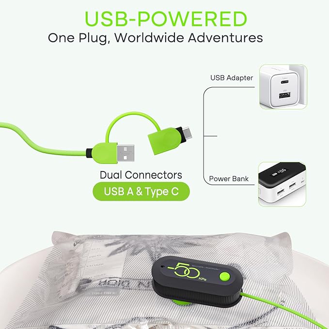 Vacuum Bags for Travel with USB Electric Pump, 15 Pack Carry-on Size Compression Packing for Luggage and Suitcase, Space Saver Bags for Clothes and Clothing Travel