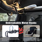 Car Clothes Hanger Bar Adjustable Garment Rack 30''-50'' Heavy-Duty Hanger Rod for Small or Medium Vehicles Travel Closet Black Metal Pole for Auto Clothing Organizers & Storage (Hold up to 120lbs)