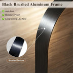 Arch Bathroom Mirror, 30"x48" Wall Mounted Vanity Mirror with Deep Frame, Tempered Glass Decor Mirror for Bathroom, Bedroom, Entryway and Living Room, Hanging or Leaning, Black