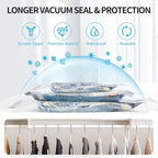 20 PCS Vacuum Seal Bags for Clothing with Electric Air Pump, Compression Space Saver, Vacuum Storage Bags for Luggage, Travel, Blankets, Pillows, Bedding and Moving, Hand Pump Included