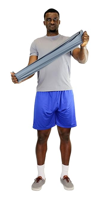 CanDo Low Powder Exercise Band, 50 yard roll, Silver: XX-Heavy