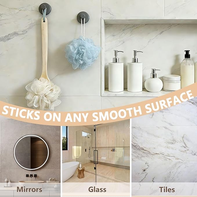 Wreath Hangers for Front Door Metal Suction Cup Hooks 2 Pack Removable Towel Hooks for Bathrooms Cup Hooks for Glass Window