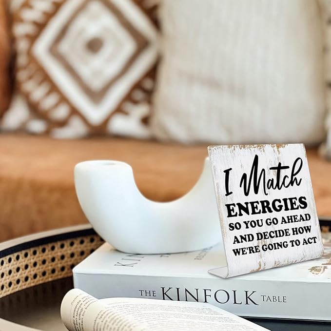 Funny Desk Signs for Women Men Office, Work Humor Decor Cubicle, Office Shelf Table Desk Decor for Cowoker Friends Sister Manager, Sarcastic Work Stress Relief White Elephant Gift Idea dksg3