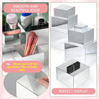 Geelin 6 Pack Acrylic Risers for Display Acrylic Cube Boxes Risers Display Stands with Hollow Bottoms Decorative Stand for Jewelry Candy Table Decor 6 Sizes(Silver,3 to 8 Inch,Square)