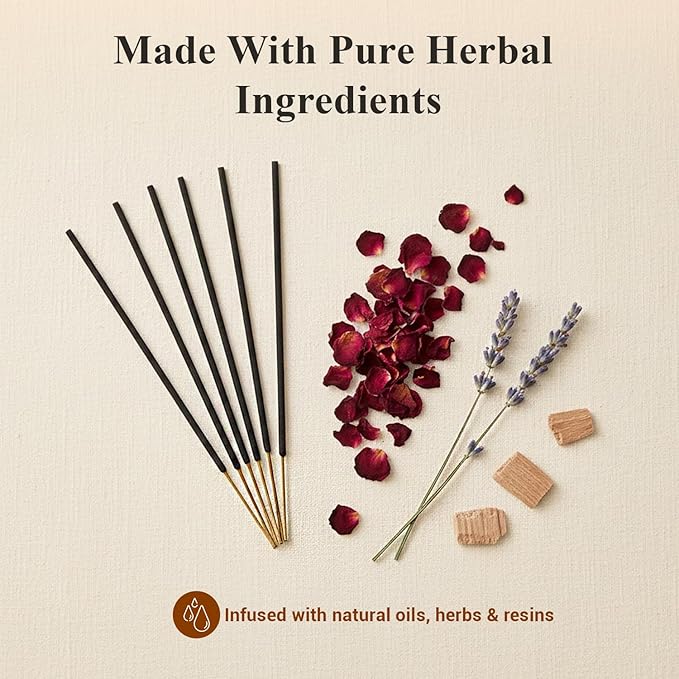 Tulasi Natural Incense Sticks Assorted/Variety Pack – 180 Hand-Rolled Sticks, 12 Fragrances | Lavender, White Sage, Sandalwood, Palo Santo, Rose | Aromatherapy & Meditation