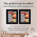 Creative Picture Frames 8.5 x 11.25 Magazine Frame with Full-Strength Glass, Holds Up To A 1/4" Thick Media with Installed Hangers for Easy Mounting, 11x14 Manhattan Black Frame with Black Mat