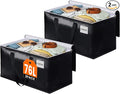 BlissTotes Moving Bags, Heavy Duty Moving Boxes with Zippers Top and Sturdy Handles, Storage Bags for Space Saving and Packing, Collapsible Moving Supplies, Storage Totes (76L, 2-Pack, Black)
