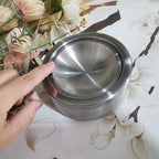 Outdoor Ashtray with Lid, Flip Top Stainless Steel Ash Tray, Metal Windproof Cigarette Ashtrays for Indoor or Outdoor Use, Desktop Ashtray Office Patio Home Decor