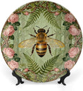 Art Nouveau William Morris Forest Roses And Bees Decorative Plate of 6", 7", 8", 10", Customize Christmas Ceramic Dinner Plates, Custom Gifts, Kitchen Display Household, with Vertical Stand