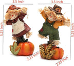 Hodao Collectible Thanksgiving Pumpkin Scarecrow Figurines Harvest Scarecrow Decoration Fall Decorations for Home Handcrafted Artistry Decor Thanksgiving Gifts Tabletop Decor