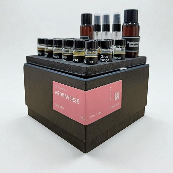 SENSUELLE | Complete DIY Perfume Making Kit/Floral, Fruity, Musk/For Men Women & Families/Create Your Own Custom Fragrances/Perfume starter kit/Unique & fun gift for Christmas