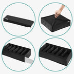 Navaris Storage Boxes - Efficient Small Dresser Drawer Insert Organizer for Clothes - Dividers for Underwear Socks Ties Scarves - Foldable Space-Saving Organizers - Set of 4 Black