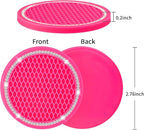 COCASES Car Coasters, 4 Pack Universal Vehicle Bling Car Coaster, Rhinestone Coaster for Cup Holders, Car Interior Accessories 2.75'' Silicone Car Coasters for Women(Hot Pink, White Crystal Circle)