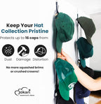 Jokari Over the Door Cap Rack Organizer 2 Pack Holds Up to 16 Baseball Hats Hat Storage System for Men Women and Kids Adjustable Closet Hanger with Hooks for Easy Hat Display