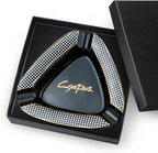Cigar Ashtray Triangle- Large Rest Outdoor Cigars Ash tray for Patio/Outside/Indoor Ashtray (Black)