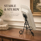 HUJI Sturdy Iron Display Stand Holder for Home Kitchen Decoration Platters, Pictures, Frames and Books. (1, 9")
