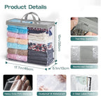5 Pack Clear Storage Bags for Clothes, 22L Blanket Storage Bags, Under Bed Storage, Closet Organizers Bag, Upgraded Version Two-Way Zippers Design(Grey)