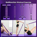 2025 Upgrade Pedal Resistance Band,4-Tube Elastic Sit Up Pull Rope for Men and Women,Pedal Puller for Strength Training,Foot Resistance Rope for Physical Therapy with 5Pcs Exercise Bands