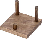 Hipiwe Rock Display Stand Three-Peg Display Easel Stands Walnut Wooden Crystal Rock Holder for Fossil Coral Geodes Rock Mineral Agate, Crystal Display Stand with Square Base, Large