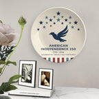 250th Anniversary Decorative Plates 8 Inch Patriotic Decorations Minimal Eagle Commemorative Plates with Stand Memorial Day 4th of July Veterans Day Home & Office