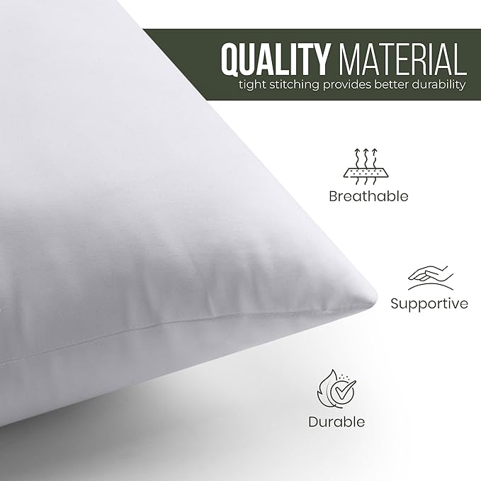 Utopia Bedding Throw Pillows (Set of 1, White) – 18 x 18 Inches Down Alternative Pillows for Bed, Sofa, and Couch - Fluffy Decorative Stuffer Pillow for Indoors & Outdoors
