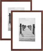 KTKDE 8x10 Picture frame Set of 2,Wine red Wooden Photo Frame 5x7mat or 8x10 Without Mat,Tempered Glass,10 by 8 Studio Gallery frames for Wall or Tabletop Family Friends Wedding Gift ideal gift
