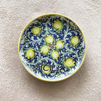 Sicilian Decorative Ceramic Plate with Lemon Design, Hand-Painted, 9 inch Diameter