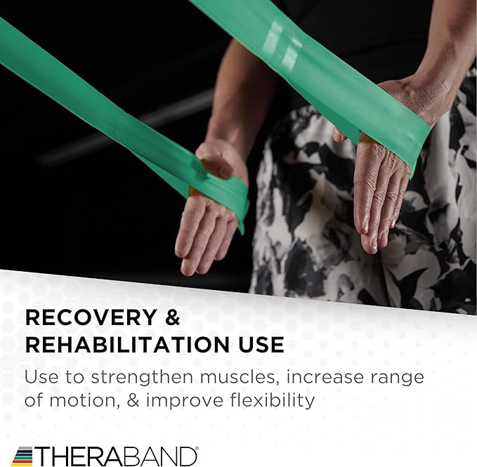 THERABAND CLX Resistance Band with Loops, 5-Foot Non-Latex Exercise Band for Mobility, Rehab, Stretching & Home Workouts, Color-Coded Resistance Levels