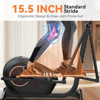 ANCHEER Elliptical Machine, Elliptical Exercise Machine for Home with Magnetic Driving System,14 Resistance Levels, Pulse & LCD Monitor, Elliptical Cardio, 400 Lbs Low Impact Elliptical