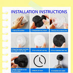 Suction Cup Wreath Hanger, 15 Lbs Heavy Duty Hooks for Christmas Holiday Decor, 2-Pack Black Wreath Holder with Strong Adhesion, No Drill Installation for Windows Glass Surfaces