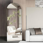 Full Length Mirror 71"x25" Arch Mirror Floor Mirror with Stand Wall Mirror Black Arched Full Body Mirror Standing Hanging or Leaning Against Wall Bedroom Mirrors for Entry, Living Room