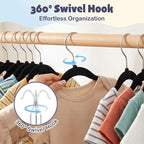 HOUSE DAY 11 Inch Black Velvet Baby Hangers 20 Pack, Premium Kids Hangers for Children, Infant & Toddler Clothes, Durable Non Slip Baby Felt Hanger for Closet, Ideal for Everyday Use