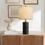 G-SAFAVA 20.5" Small Table Lamps for Living Room Lamp Set of 2 Ceramic Lamps for Bedroom Bedside Lamps Modern Boho Lamps for Night Stands Farmhouse Nightstand Lamp Side End Table Lamp, Black