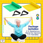2 Pcs Resistance Band with Handles Chair Exercise Equipment for Seniors Physical Therapy Band Gifts for Elderly Women Rehab, Physical, Grandma, Grandpa