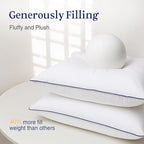 puredown® 24x24 Pillow Inserts Set of 2, Overfilled Down Alternative Euro Pillows with 100% Cotton Cover, Plush Fluffy Decorative Throw Pillows for Couch, Sofa, Bed and Home Decor