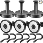 Neosmuk Magnetic Coat Hook,170lb Strong Extra Heavy Duty Magnet Hooks,Magnetic Wreath Hanger/Holder for Metal Doors,Purse,Towel,Stocking,Cruise Cabin,Black,6 Pack