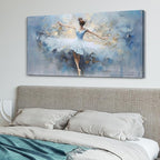 AIYISU Abstract Ballet Dancer Canvas Wall Art White Ballet Girl Dancer Wall Decor Beautiful Dancing Ballerina Print Paintings Minimalist Artwork for Living Room Girls Bedroom Home Decorations 24x48