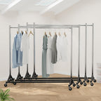 HOKEEPER Z Base Clothing Rack Heavy Duty Clothes Rack for Hanging Clothes Hold 500LBS Commercial Garment Rack with Wheels Adjustable Rolling Clothes Rack Portable Z 24" Dx63 Wx71 H, 4 Pack