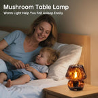 Dawnwake Mushroom Lamp Small Lamp Table Lamp for Bedroom, Desk Bedside Lamps for Living Room,Mushroom Decor Cute Mini Modern Mid Century Lamps for Night Stands,Aesthetic Home Decor (Flame Black)