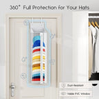 Hat Rack for Door and Closet – Large Capacity Hanging Hat Rack Organizer Holds 30-35 Caps, Over the Door Hat Storage Organizer for Bedroom, Entrance or Dorm, 2 Pack, White