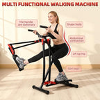 Space Walker Exercise Machine - Air Walker Elliptical Trainer Foldable Low-Impact Cardio Trainer with LCD Monitor, Extended Stride & Non-Slip Pedals for Home Gym