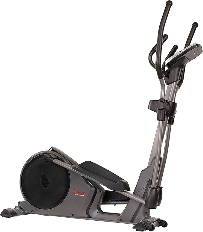 Sunny Health & Fitness Elliptical Cross Trainer Exercise Machine, Cardio Equipment for Home Gym with Pulse Sensor Grips, 24 Pre-Built Workouts, 16 Resistance Level Max 330Lbs, SunnyFit App Optional