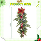 HouseVibe Artificial Christmas Swag Greenery Wreath Decorative Prop Door Swag Staircase Decoration for Stairs New Year 26.77 inch