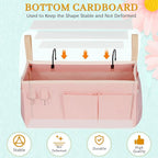 Bedside Storage Caddy/Bedside Hanging Storage Bag for Headboards Bunk Beds Dorm Rooms Book Phone Magazine Holder (Light Pink)