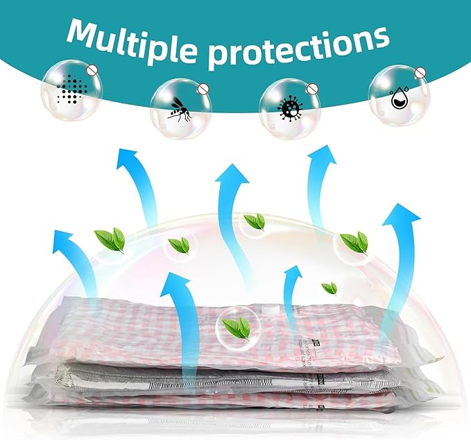 Vacuum Storage Bags for moving, Vacuum Seal Bags for Memory Foam, Latex, Clothing & Bedding, Space Saver Bags for Organization and Storage(10 Jumbo)