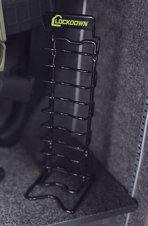 Lockdown Magazine Rack with Vinyl Coating and Steel Frame for Gun Vault Organization, Storage and Security