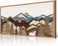 BINCUE Large Mountain Wall Art Framed Boho Wall Decor Mountain Artwork Landscape Wall Pictures Rustic Mountains Paintings Boho Landscape Art Prints Rustic Farmhouse Decor for Office Living Room Bedroom 20x40 Inches